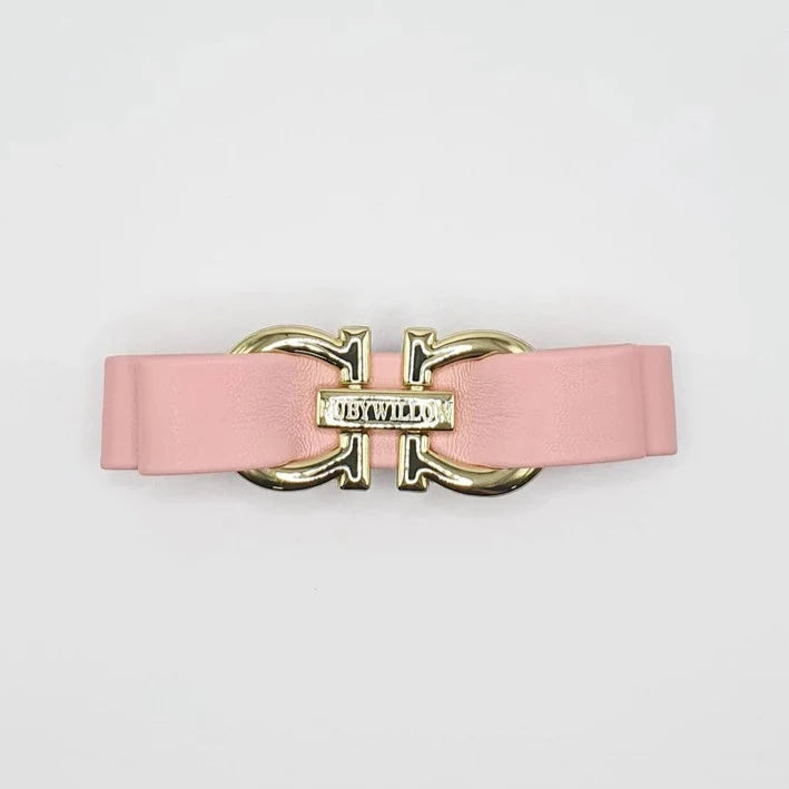 Ruby Willow Valentina Faux Leather Barrette Clip Pale Pink AC326