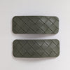 Woven Leather Snap Clips Green AC449