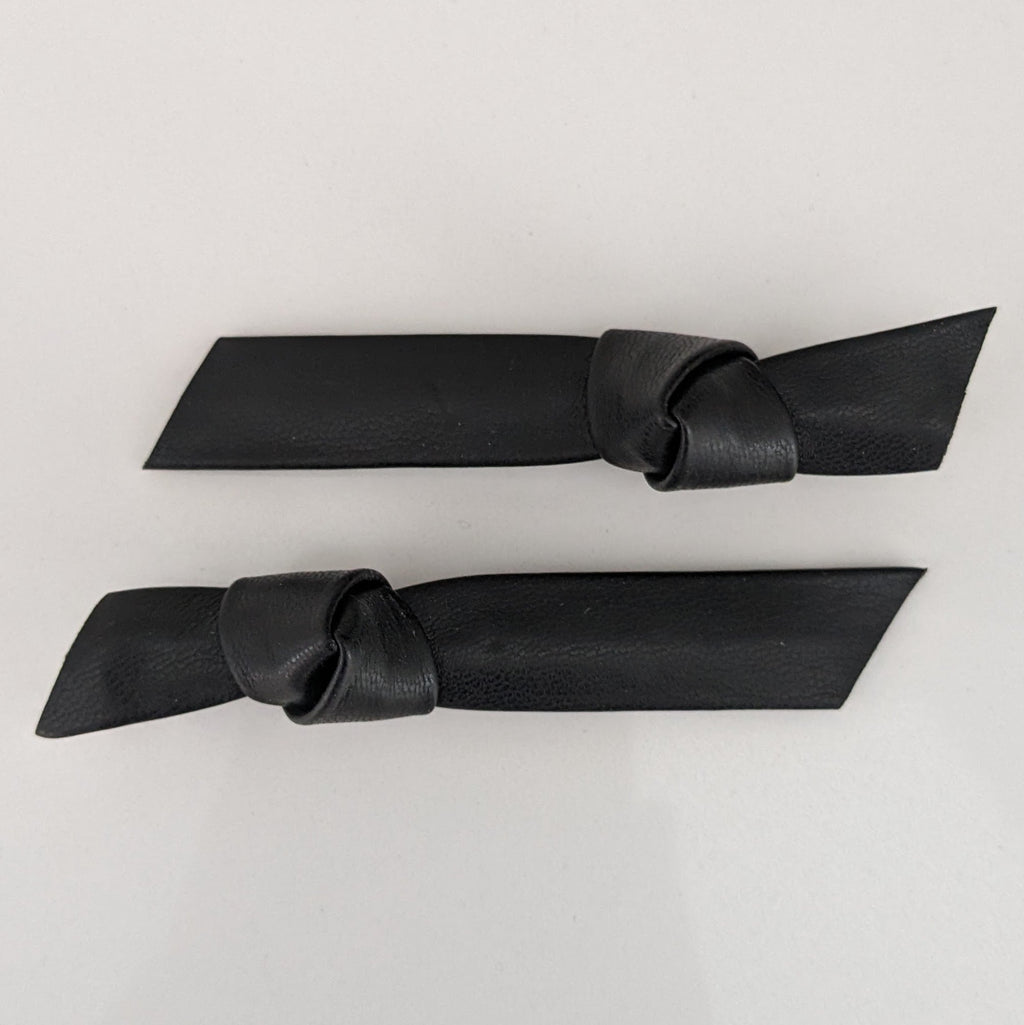 Leather Bowknot Clips Set Black AC454