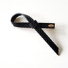 Braided Leather Single Bow Clip Black AC660