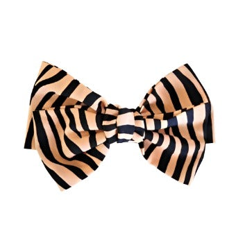 Panache Large Silk Bow Brown Zebra AC816