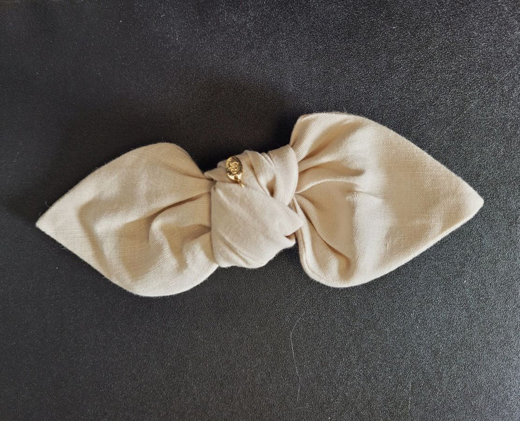 Panache Cotton Knot Bow Alligator Clip Cream AC910