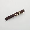 Faux Leather Buckle Clip Brown AC993