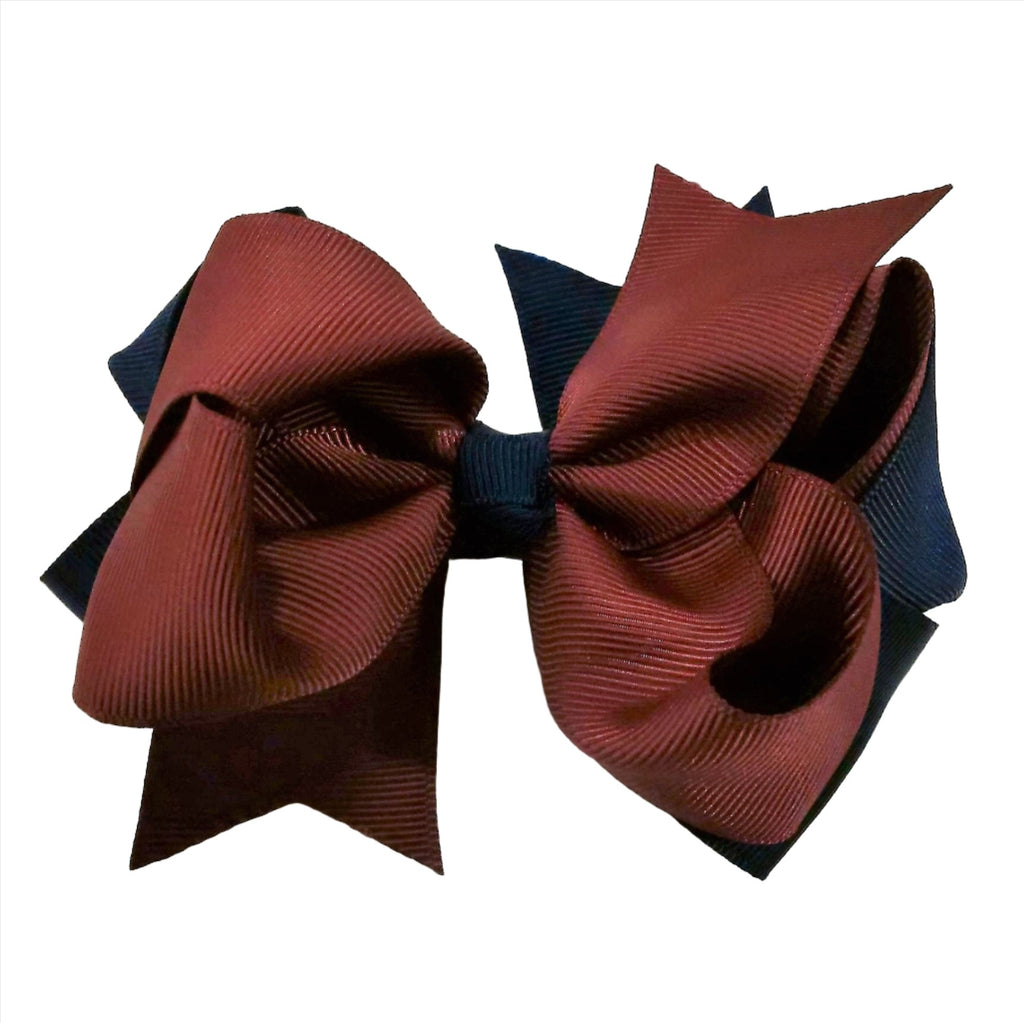 2 Tone Double Loop Bow 10cm/Barrette Clip AR15A