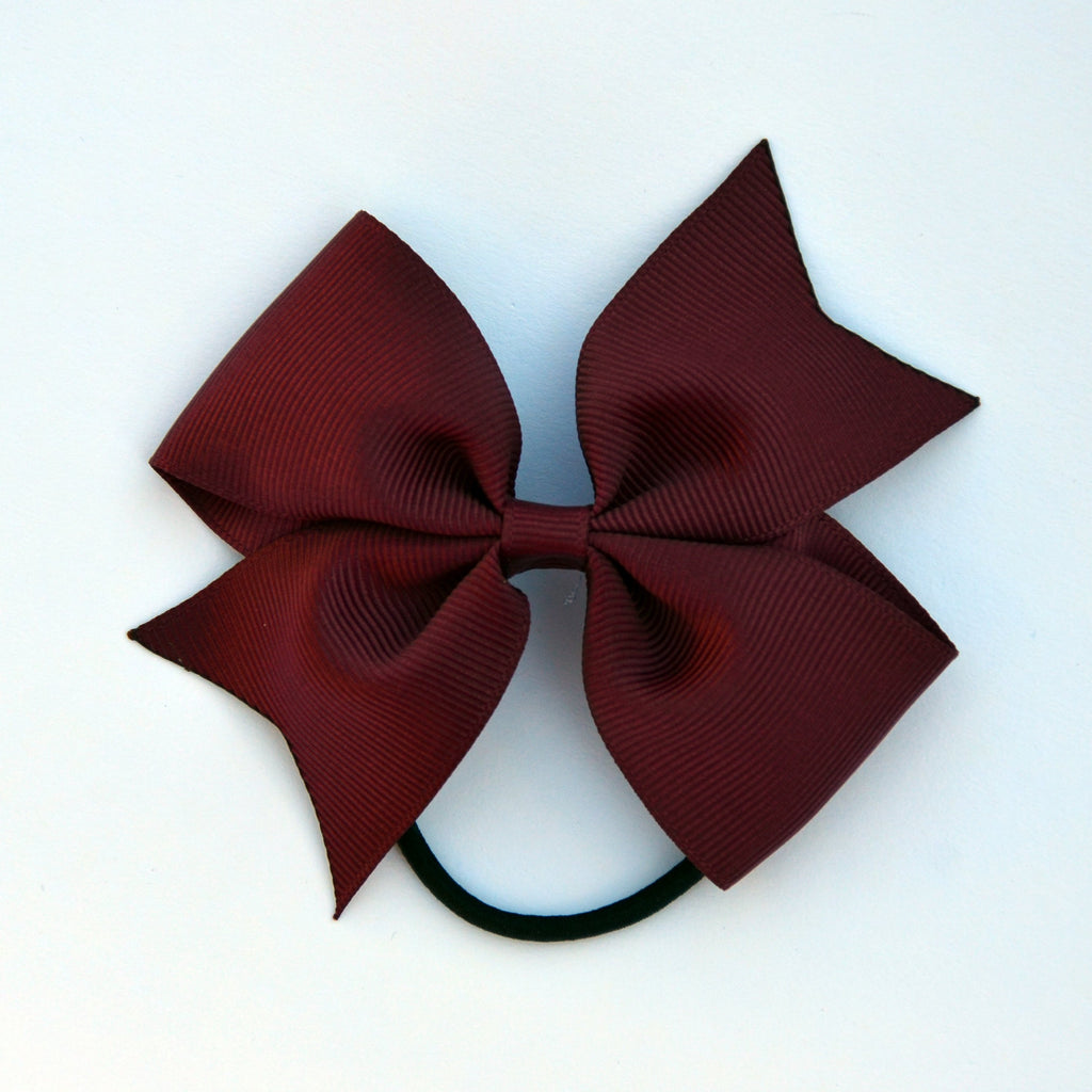 Pinwheel bow on elastic burgundy Grossgrain (3.5cm) AR4