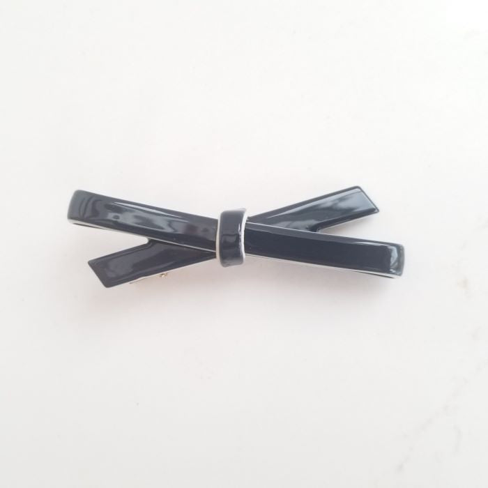 Acetate Bow Alligator Clip Navy BC0213