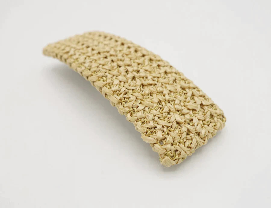 Rectangle Woven Barette Clip Natural BC767