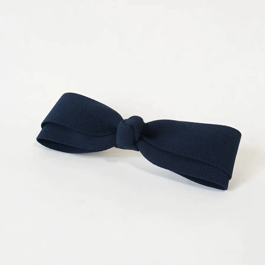 Solid Color Bow Navy BC769