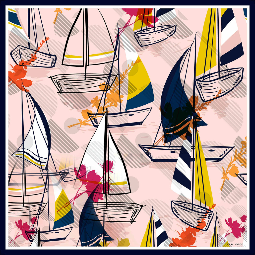 Chiara Coco Sail boats pink  CC197-1 70cm