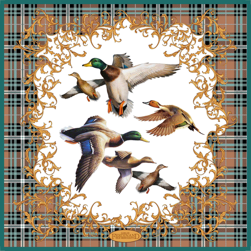 Carlos Ferdinand Mallards plaid teal  CF177-1 90cm