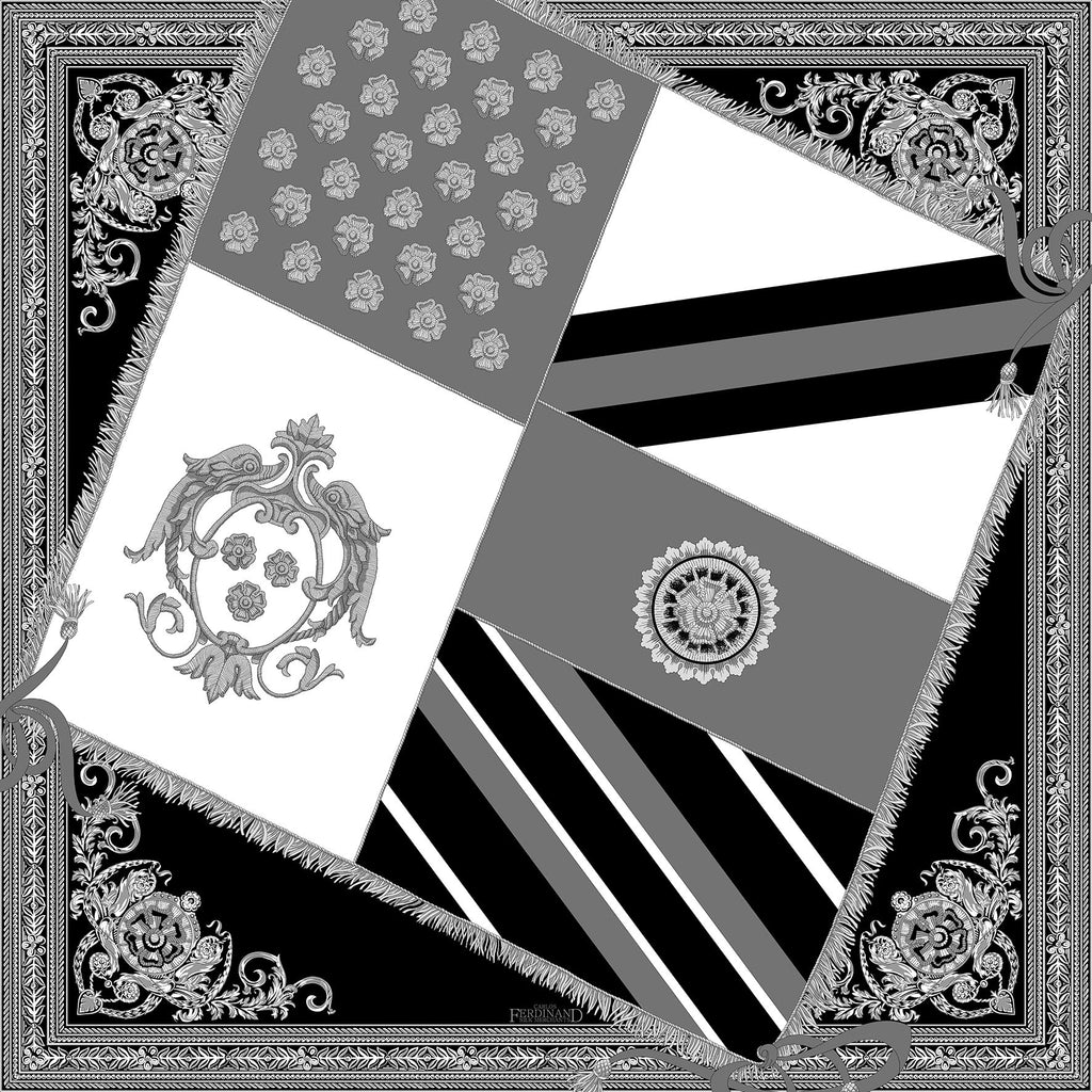 Carlos Ferdinand Heraldic Rose Flag Black CF191-2 90cm