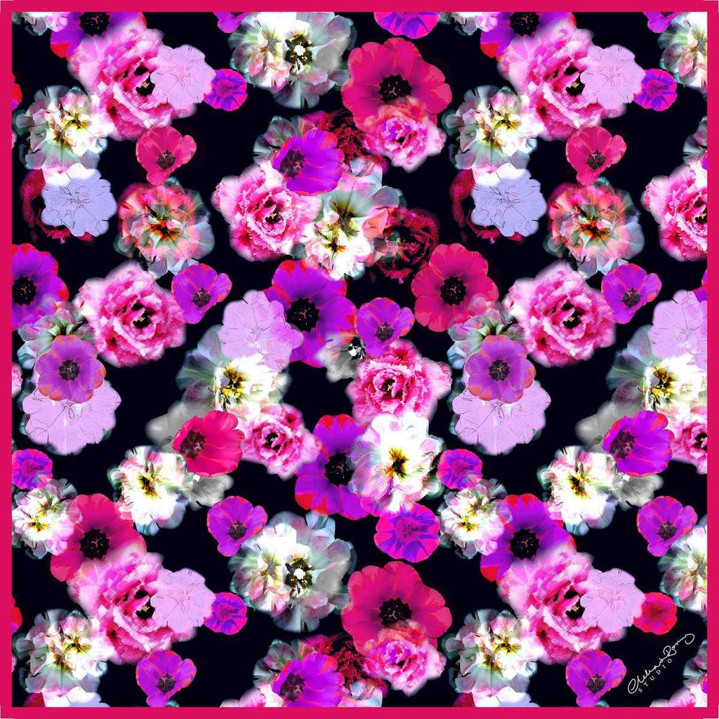 Clelia & Romy Studio Flower dazzle black/pink  CM594 90cm