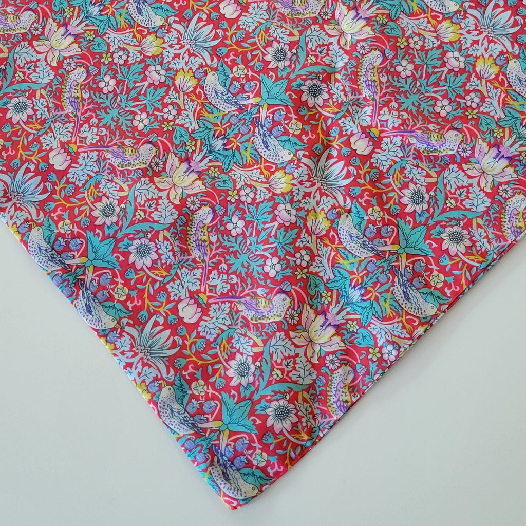 Liberty Triangle Cotton Scarf Strawberry Thief Red DR03