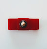 Not Joss Bows Velvet Ribbon Barrette Red FG155