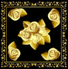 Black ground/gold roses/leaf border  GT140-1 90cm