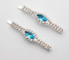 Blue Oval Rhinestone Clips HC171B