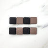 Black/Beige squares Alligator Clip HC255