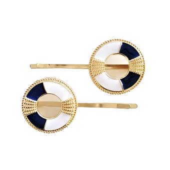 Marine Buoy Hair Clips Navy HC532B