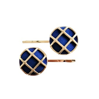 Crosshatch Hair Clips Navy HC535B