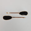 Gold Irregular Teardrop Clips Black HC803