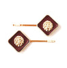 Square Lionhead Hair Clips Burgundy HC560F