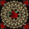 Lavinia gold scrolls with red roses LA498-1  70cm