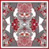 Lavinia Red/black/white flowers/stripes  LA535-1 90cm