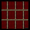 Lavinia Dogtooth check black/red  LA581 70cm