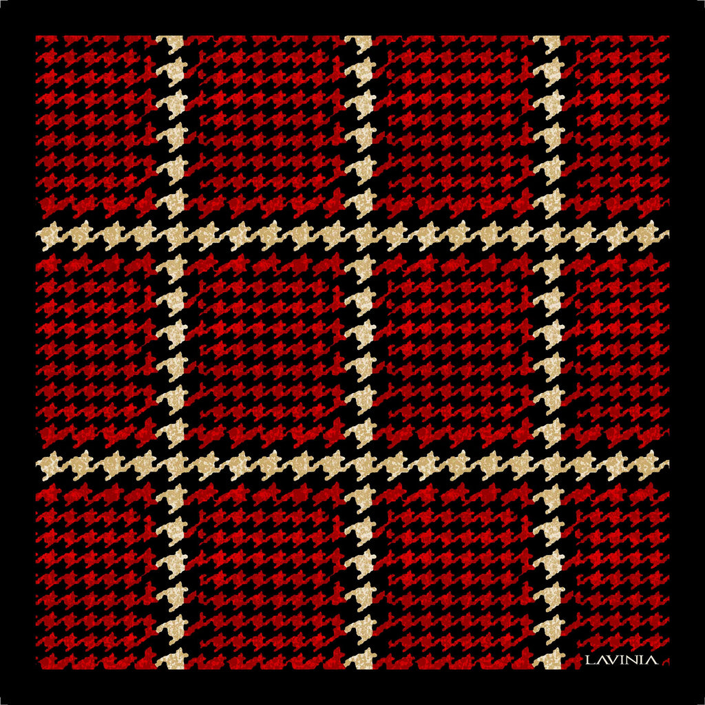 Lavinia Dogtooth check black/red  LA581 70cm