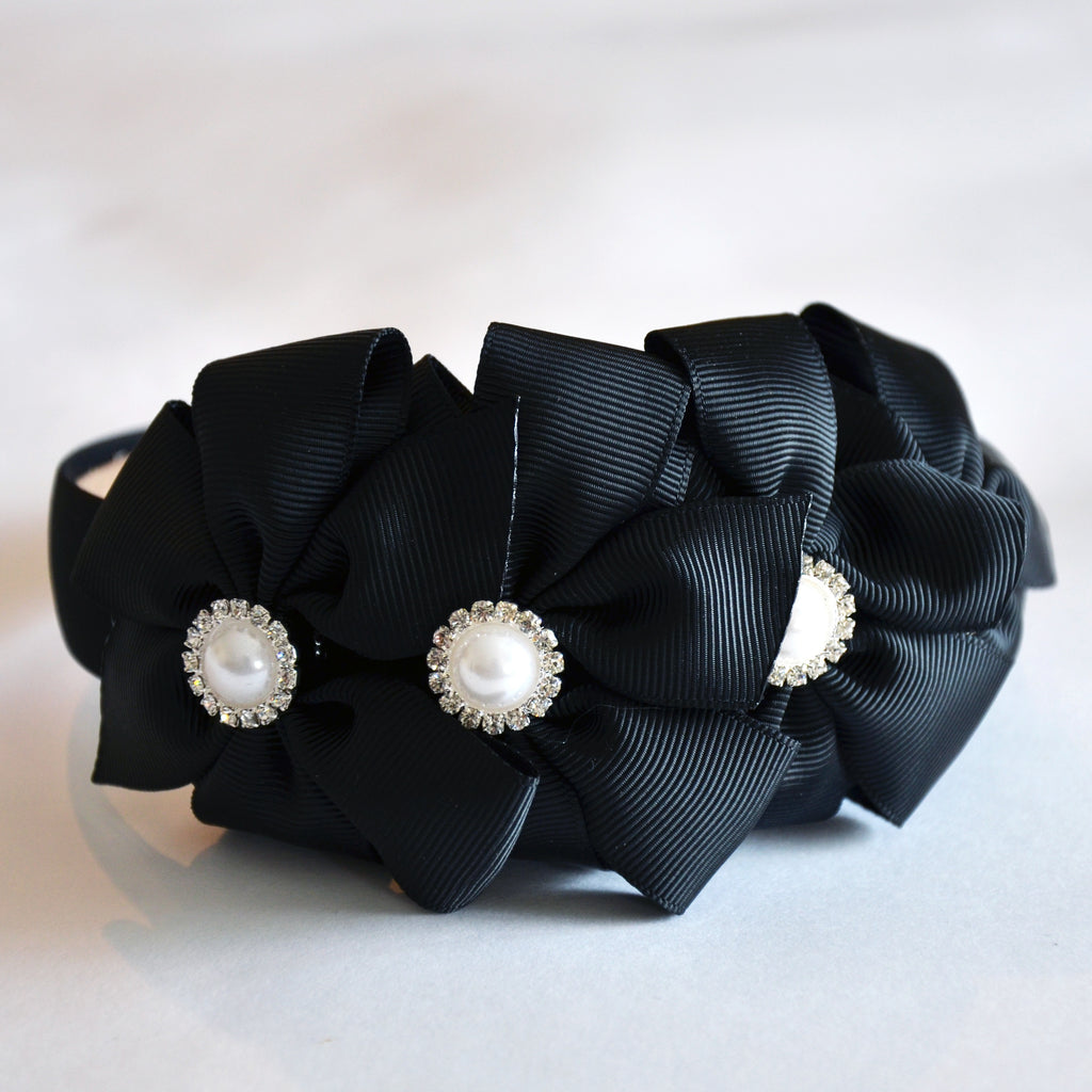 Laura bow headband black LH41