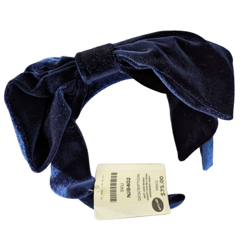 Not Joss Bows Velvet Double Bow Headband Navy NJB402