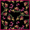 Orla Ermanno Tulips black ground fuchsia border  OE286 70cm