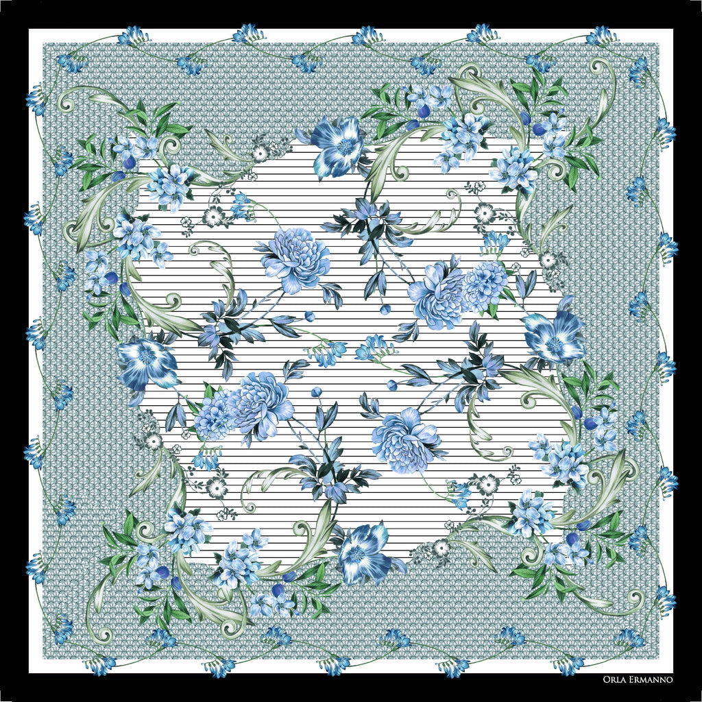 Orla Ermanno Linea Floreale Blue OE346-2 90cm