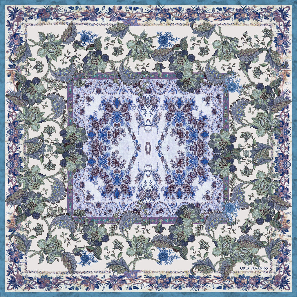 Orla Ermanno Tudor Damask Blue OE377-3 90cm