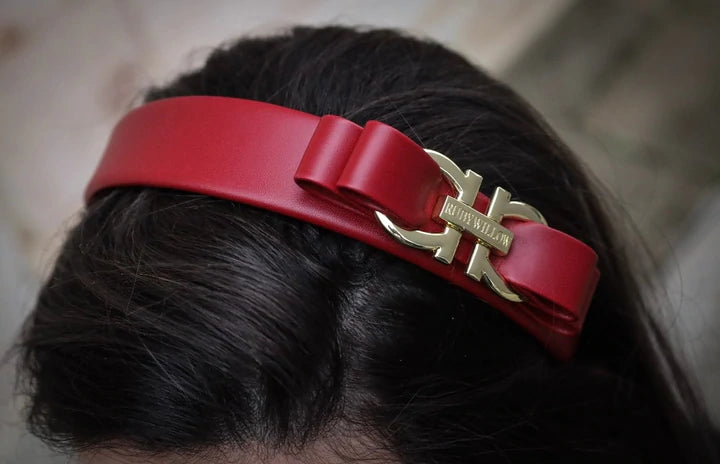 Ruby Willow Victoria Faux Leather Headband Wine RW505