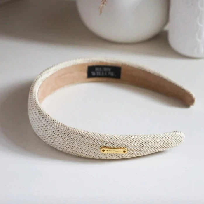 Ruby Willow Oceana Woven Headband Beige RW601