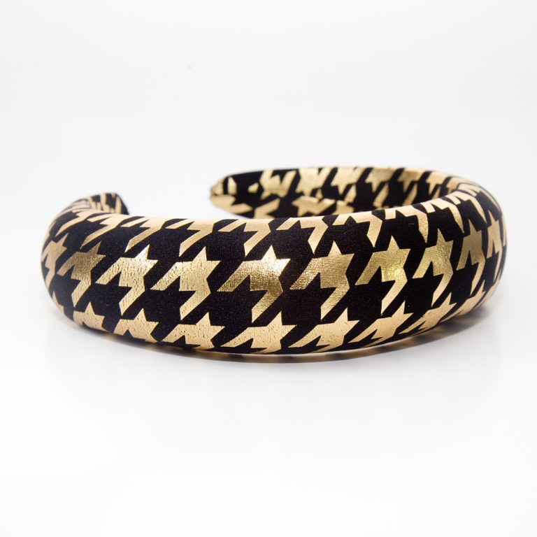 4cm Padded Band Houndstooth/Gold PB2336