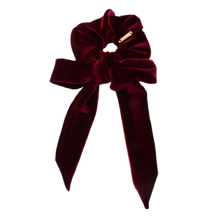 Ruby Willow Consuela Scrunchie with ties Wine Velvet SC308