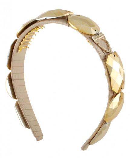 Natalie Bejewelled Headband Gold SS148