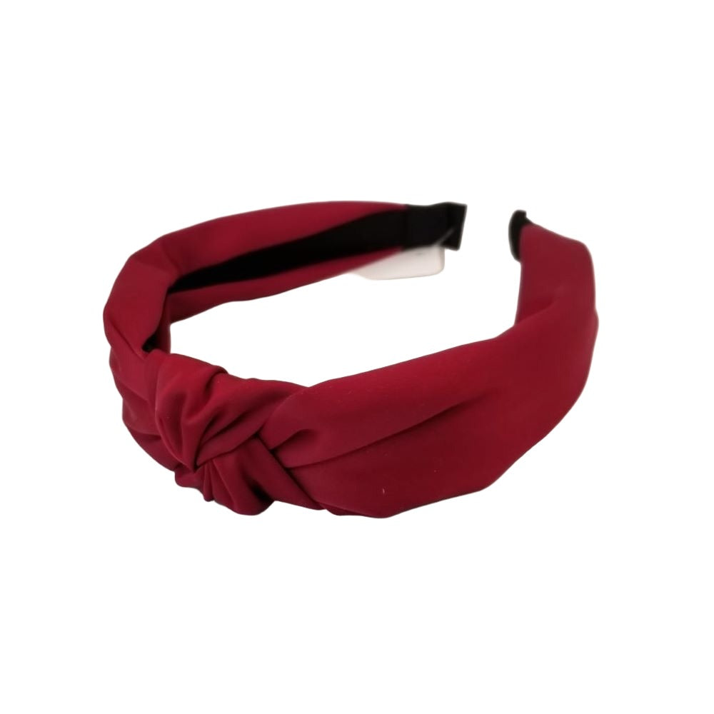 Knot Satin Headband Burgundy VB07