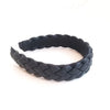 Braided Faux Leather Headband Black VB15