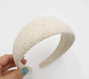 Wide Linen Padded Headband Beige VB308