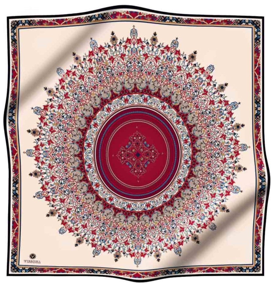 Vissona Mandala Floral Red VS17547-1 90cm