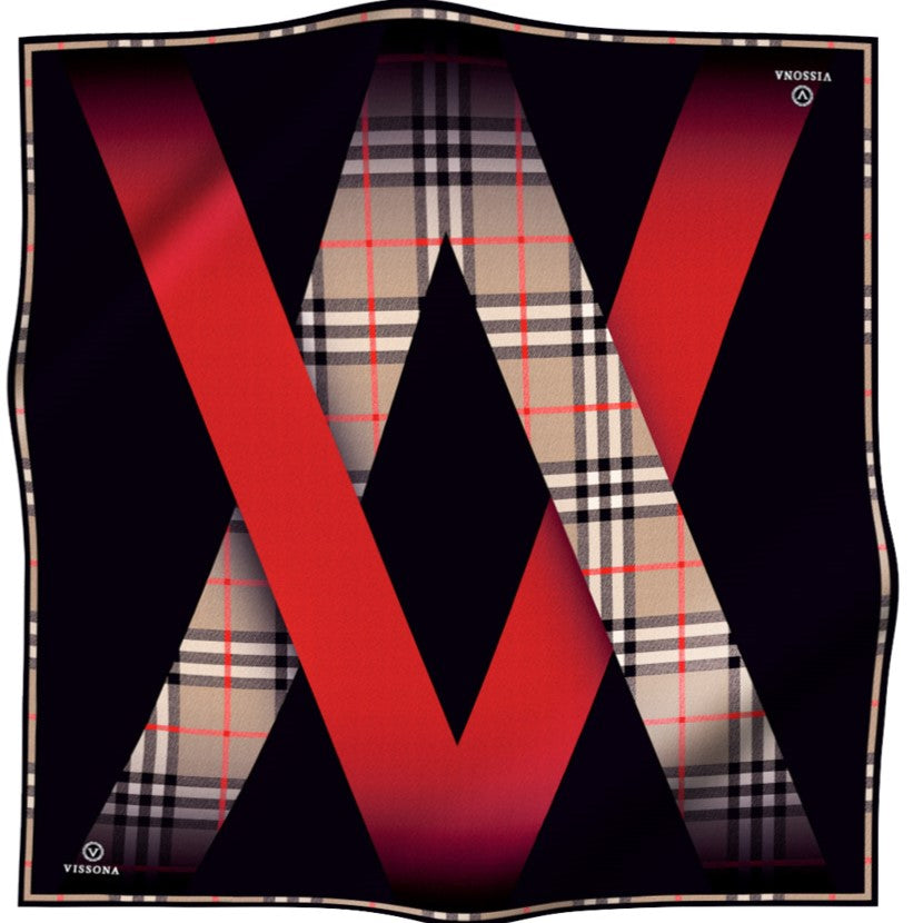 Vissona Emblem Plaid Red VS50581-1 90cm