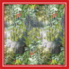 Wyatt Layne Green rain forest/orange border  WL139-1 90cm