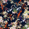 Wyatt Layne Sunset bird dance floral navy  WL194-1 90cm