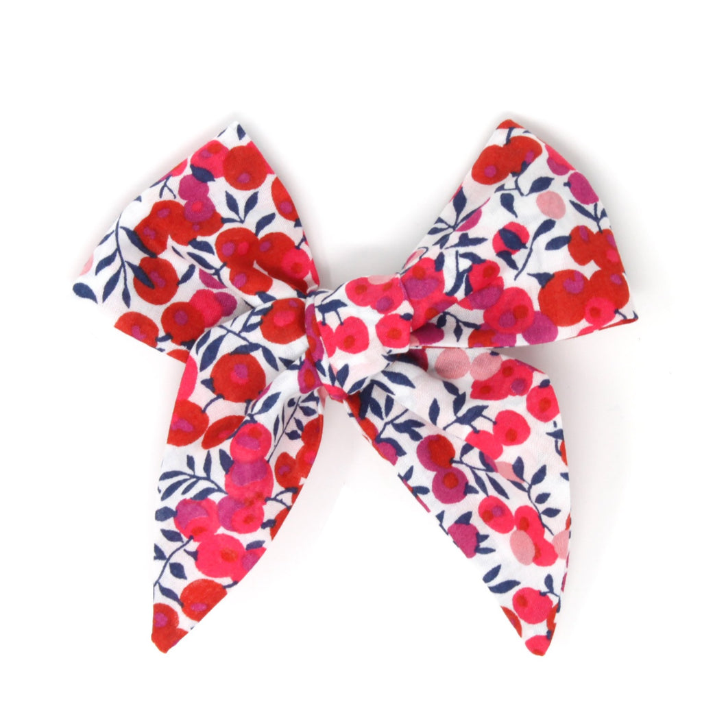 Liberty Girls Bow Clip Wiltshire Berry Red AC1015