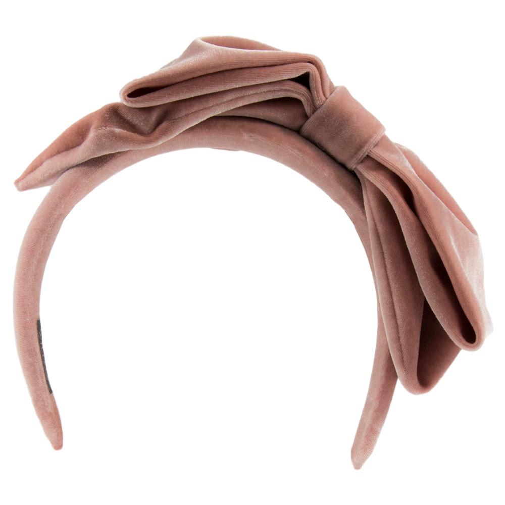 Ruby Willow - Velvet Double Bow Headband - Dusty Pink - RW106